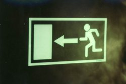 Sign with effective light shows your way to the emergency exit (foto: Administrator)