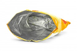 <p><em>Potato chips bag isolated on white background. Inside of leftovers snack packaging.</em></p> (photo: )