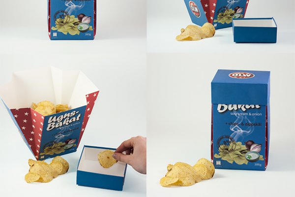 <p>Jessica Bergdahl, Moa Ahlström, and Linnea Löfgren, first-year students at Nackademin in Stockholm, won for their tri-function crisps packaging. ©Iggesund<br /><br /></p>